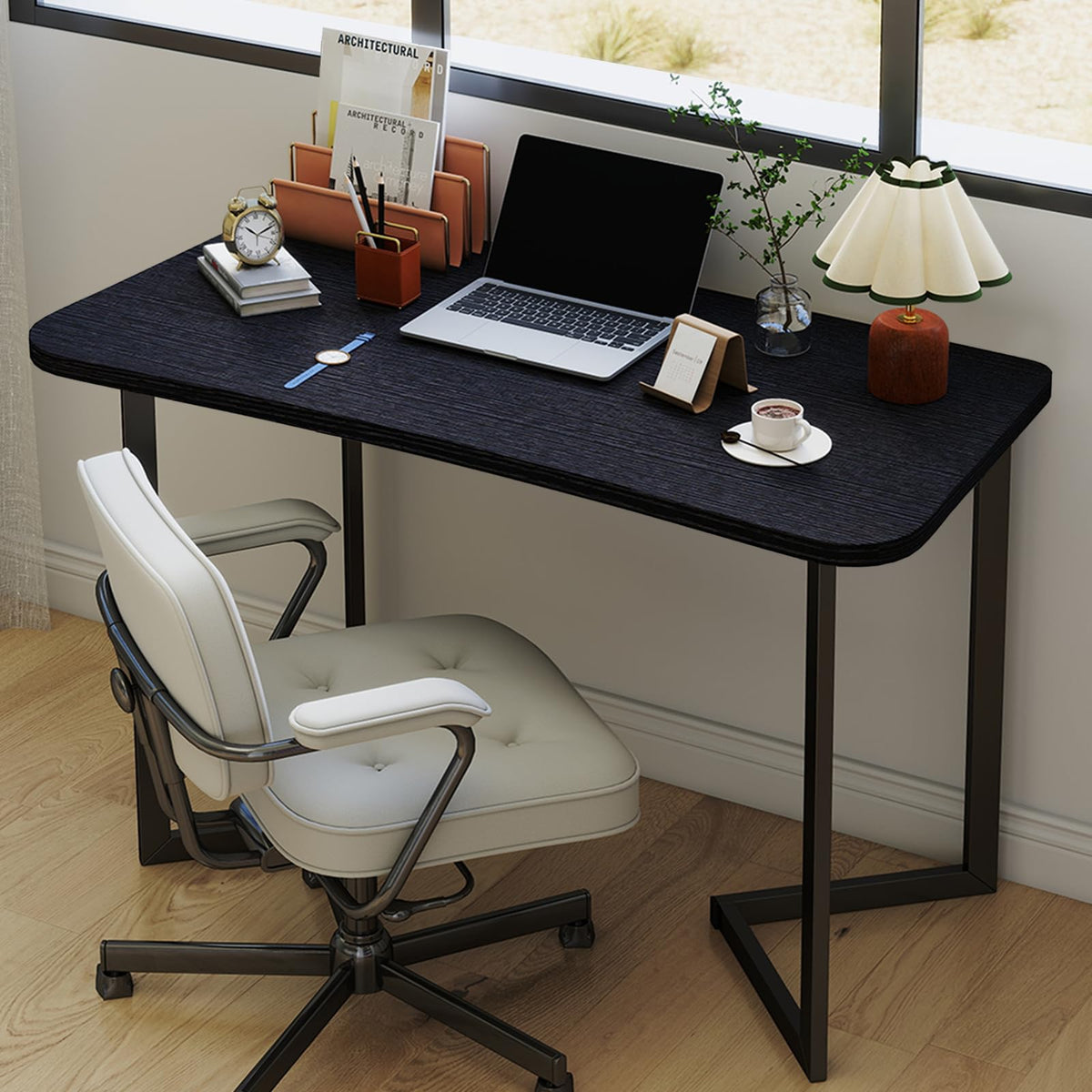 40 Inch Black Computer Desk W7345