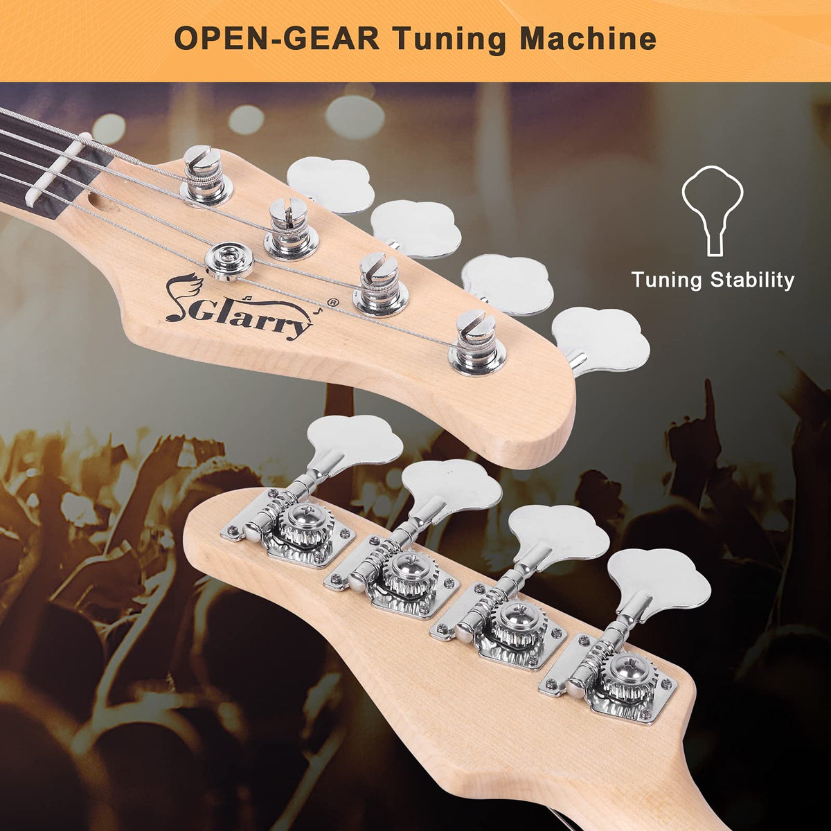 Full Size 4 String Basswood Electric Bass Guitar Beginner Kit with 20W Amp O110466