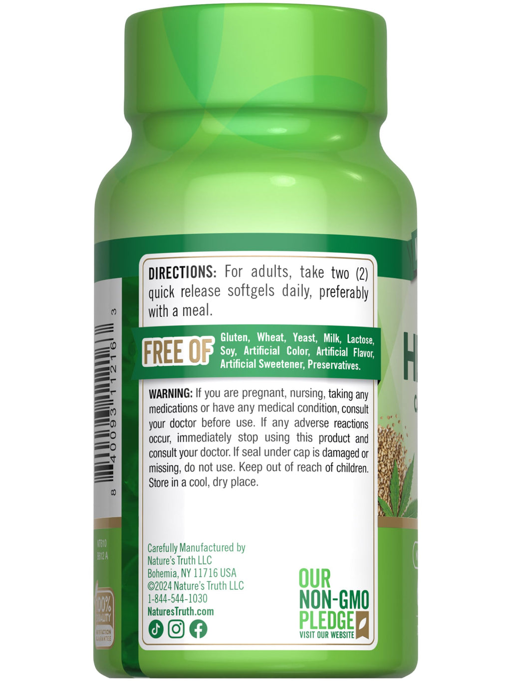 Hemp Oil Softgels 1400mg 60 Count Z194390