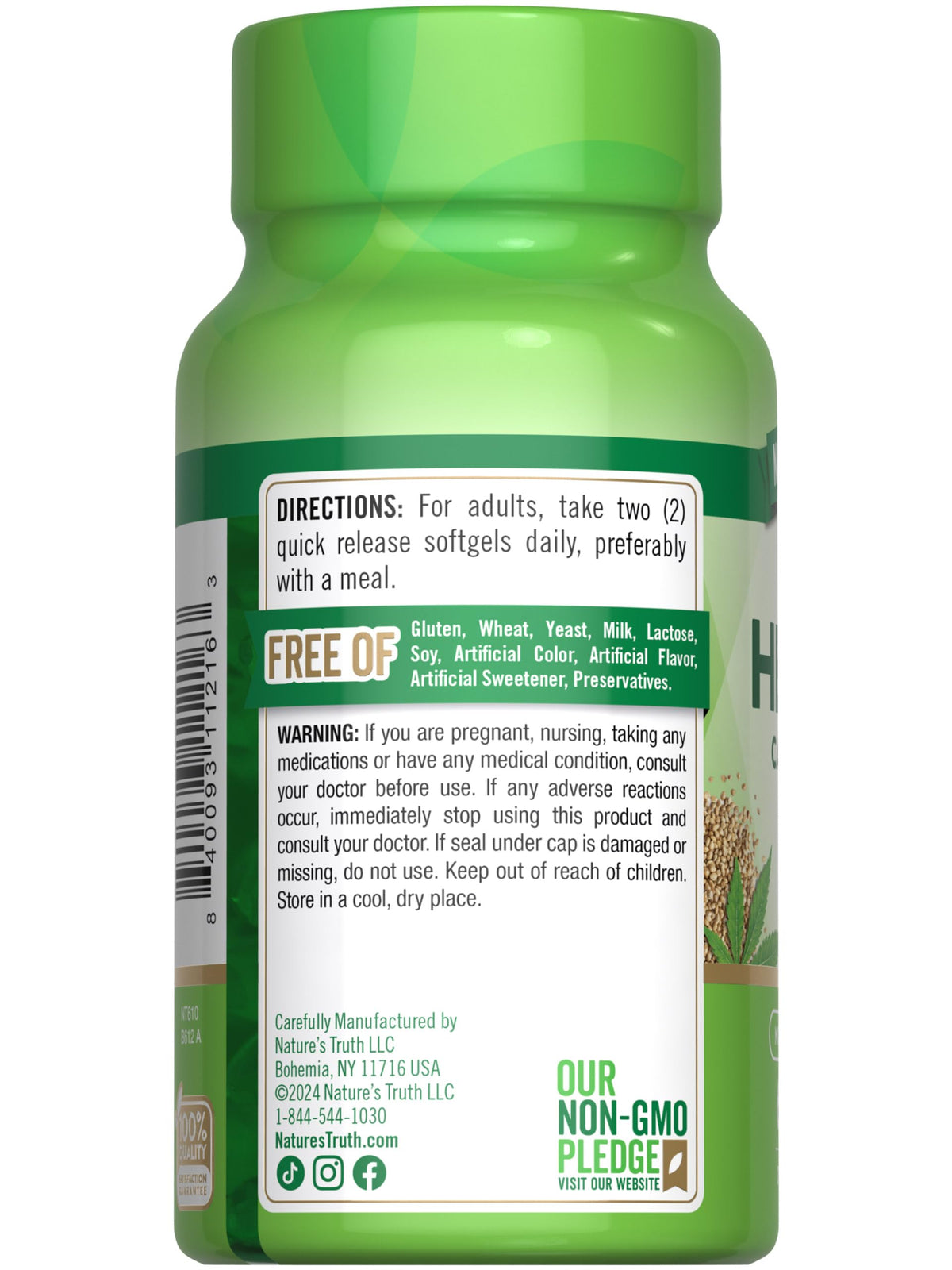 Hemp Oil Softgels 1400mg 60 Count Z194390
