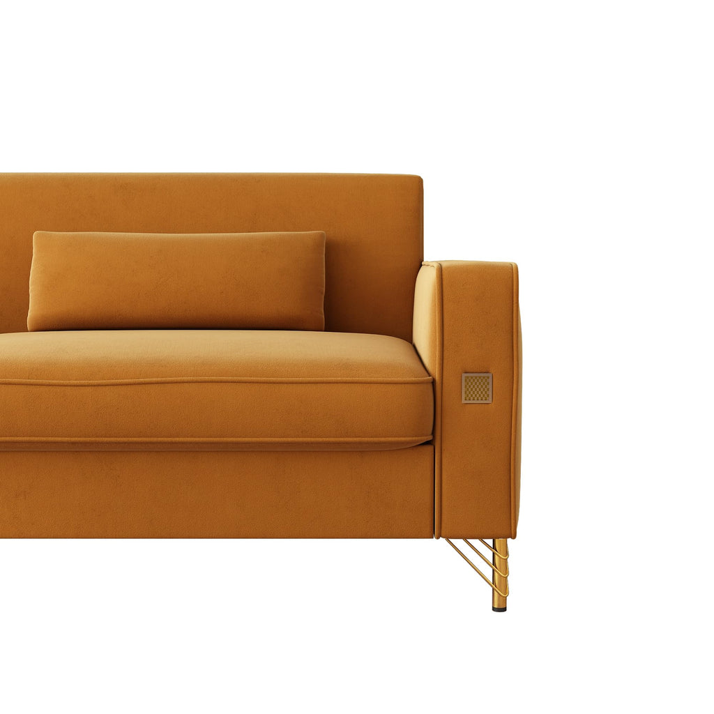 Oversized Velvet Sofa with Armrest and Removable Cushions L4710