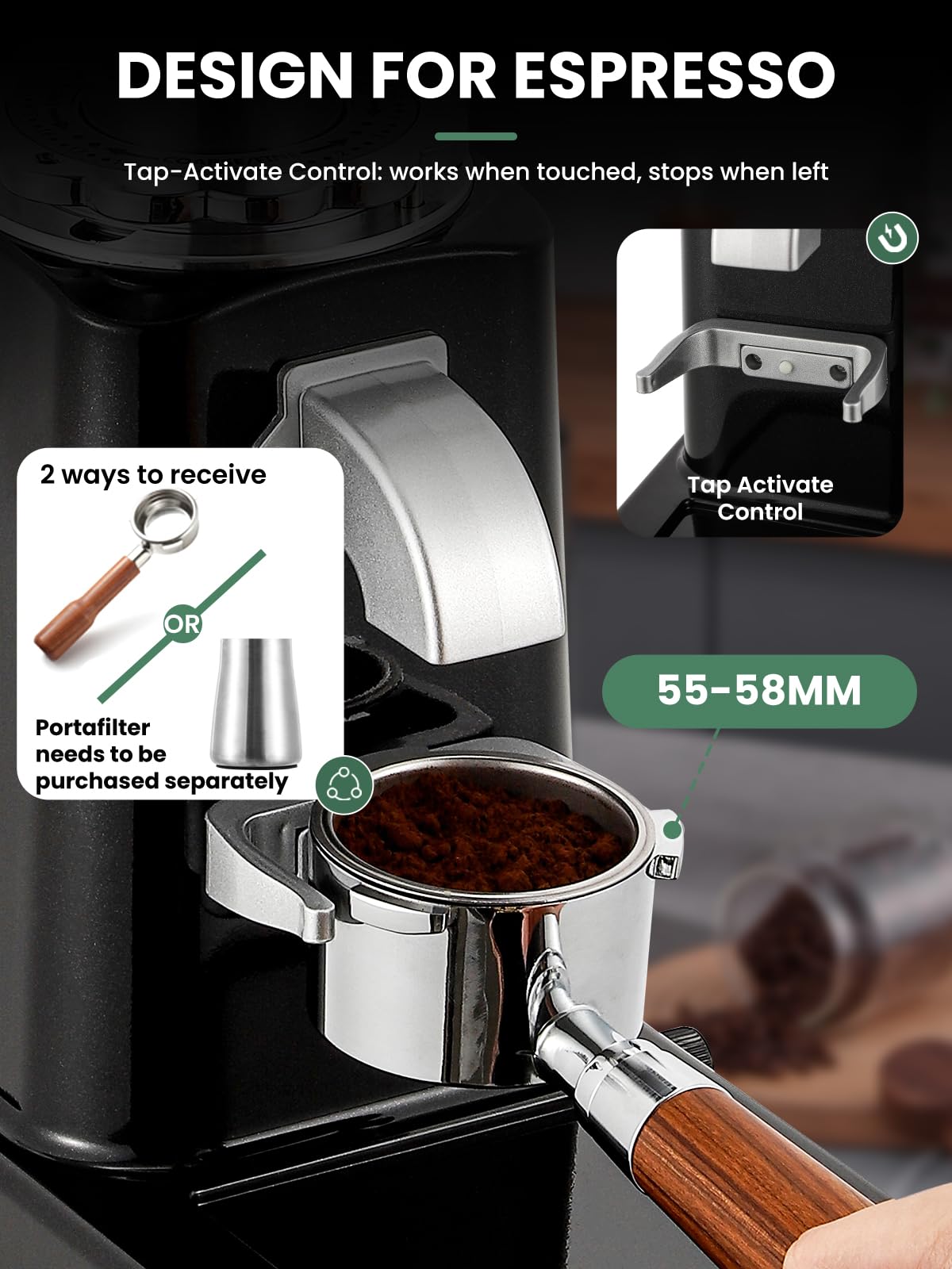 60mm Flat Burr Coffee Grinder L478