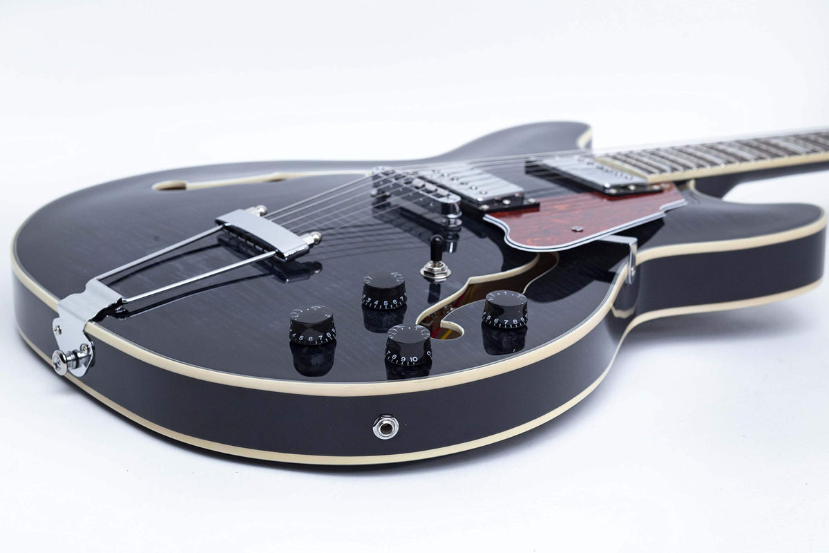 Black Semi-Hollow Body Electric Guitar with Gig Bag G786852