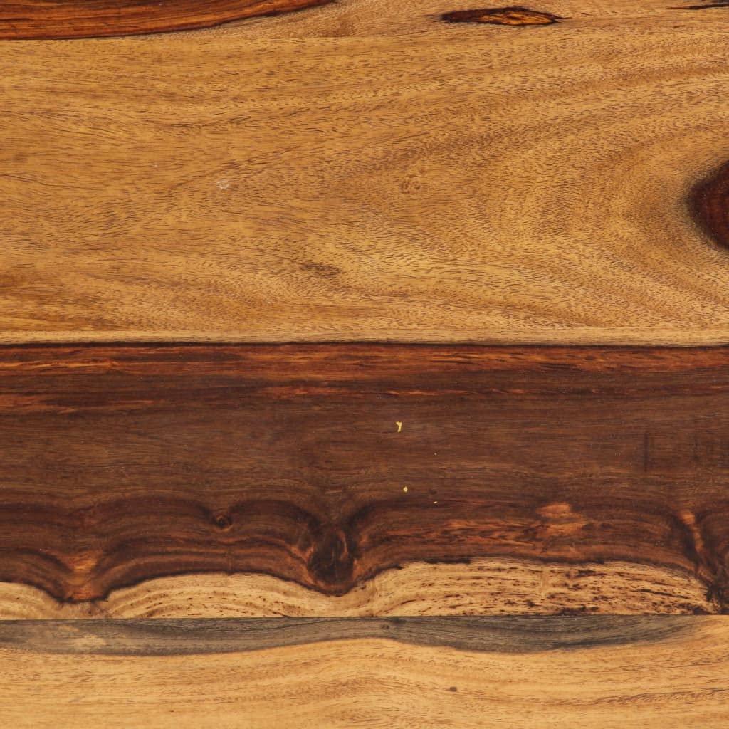 Brown Solid Sheesham Wood Steel Coffee Table L8371
