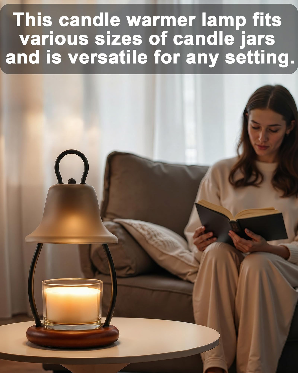 Black Dimmable Candle Warmer Lamp with Timer F7772
