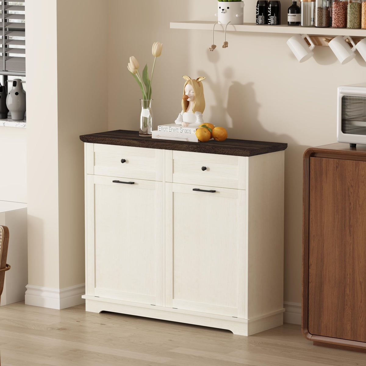 20 Gallon Wood Trash Can Cabinet P4041