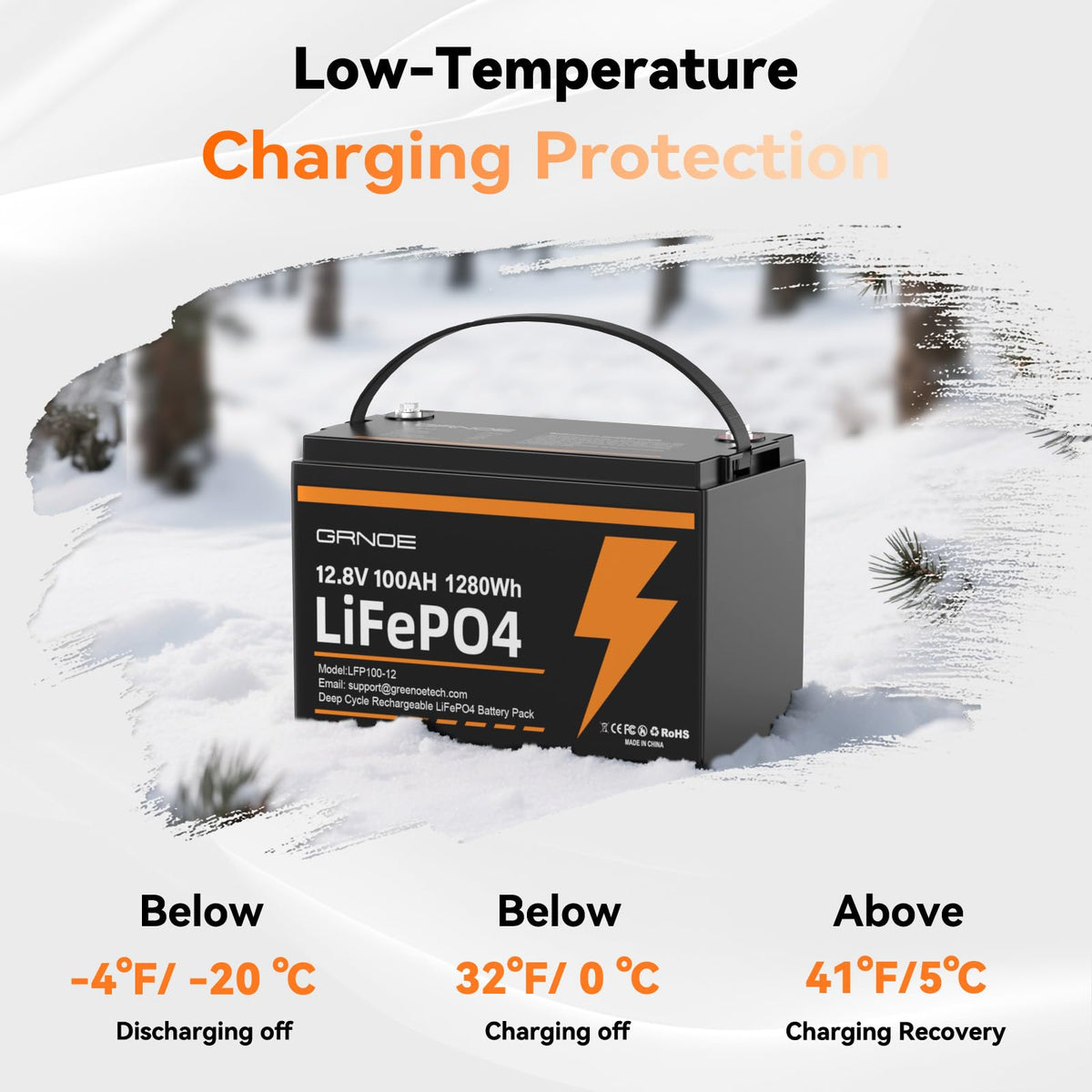 12V 100Ah LiFePO4 Battery with 100A BMS V3326