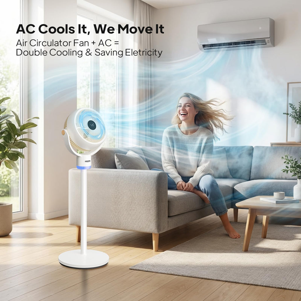 White Oscillating Pedestal Fan K6654