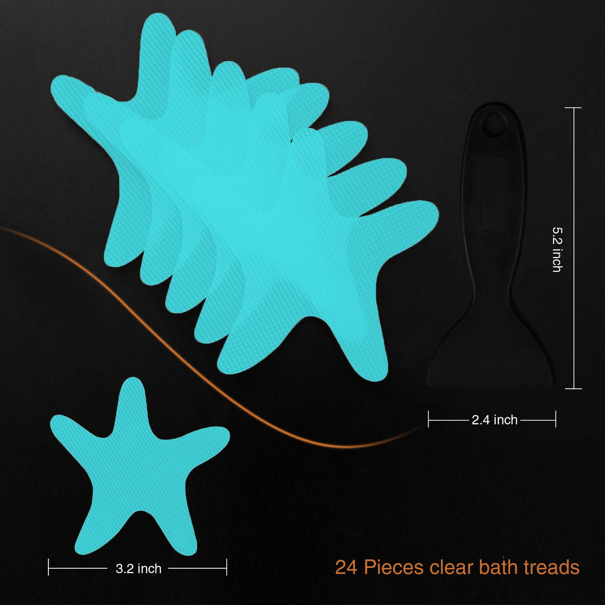 Blue Non Slip Bathtub Stickers 24PCS C436