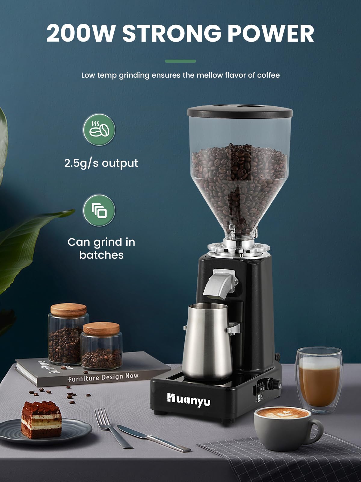60mm Flat Burr Coffee Grinder L478