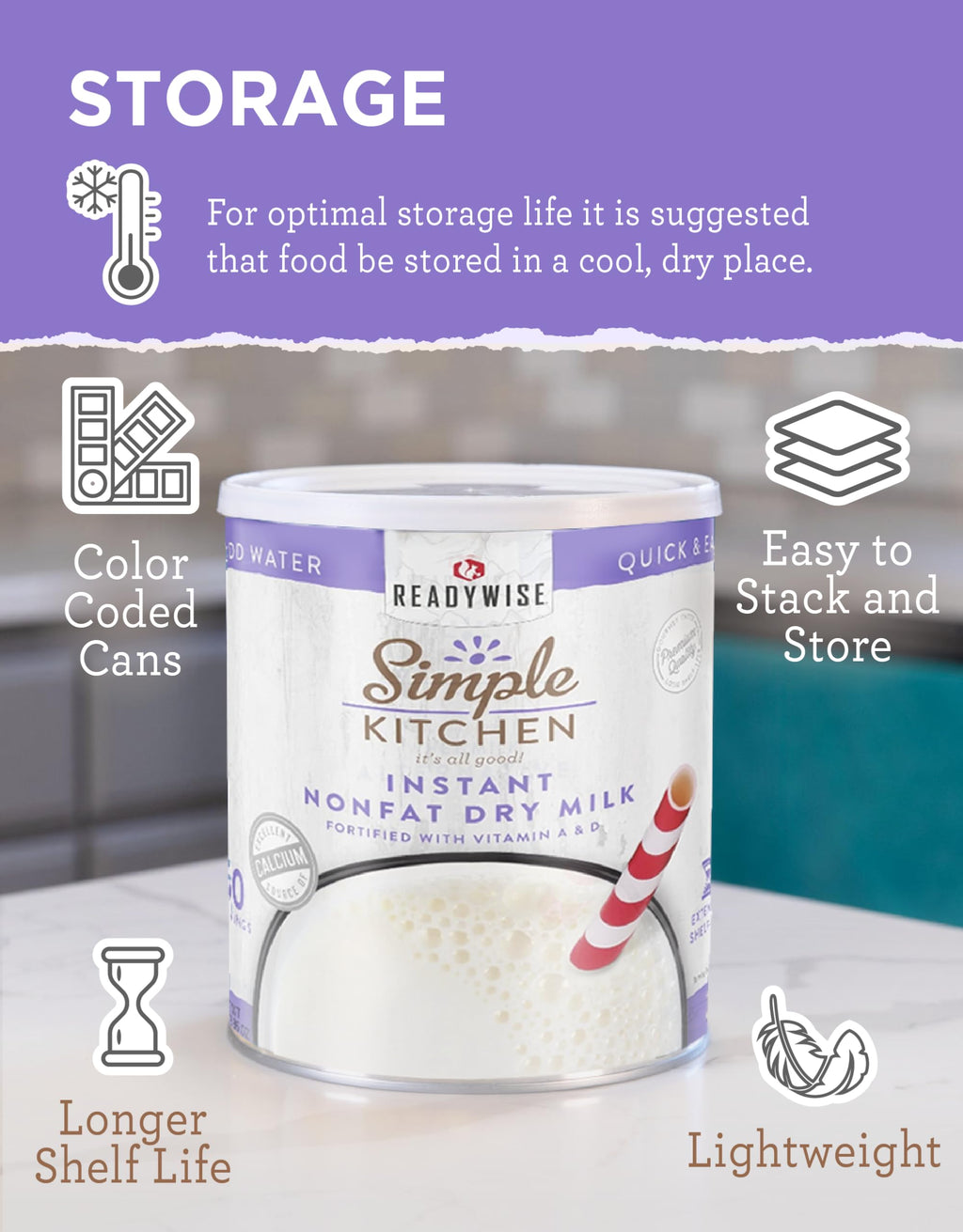 Instant Nonfat Powdered Milk 50 Servings Q4063