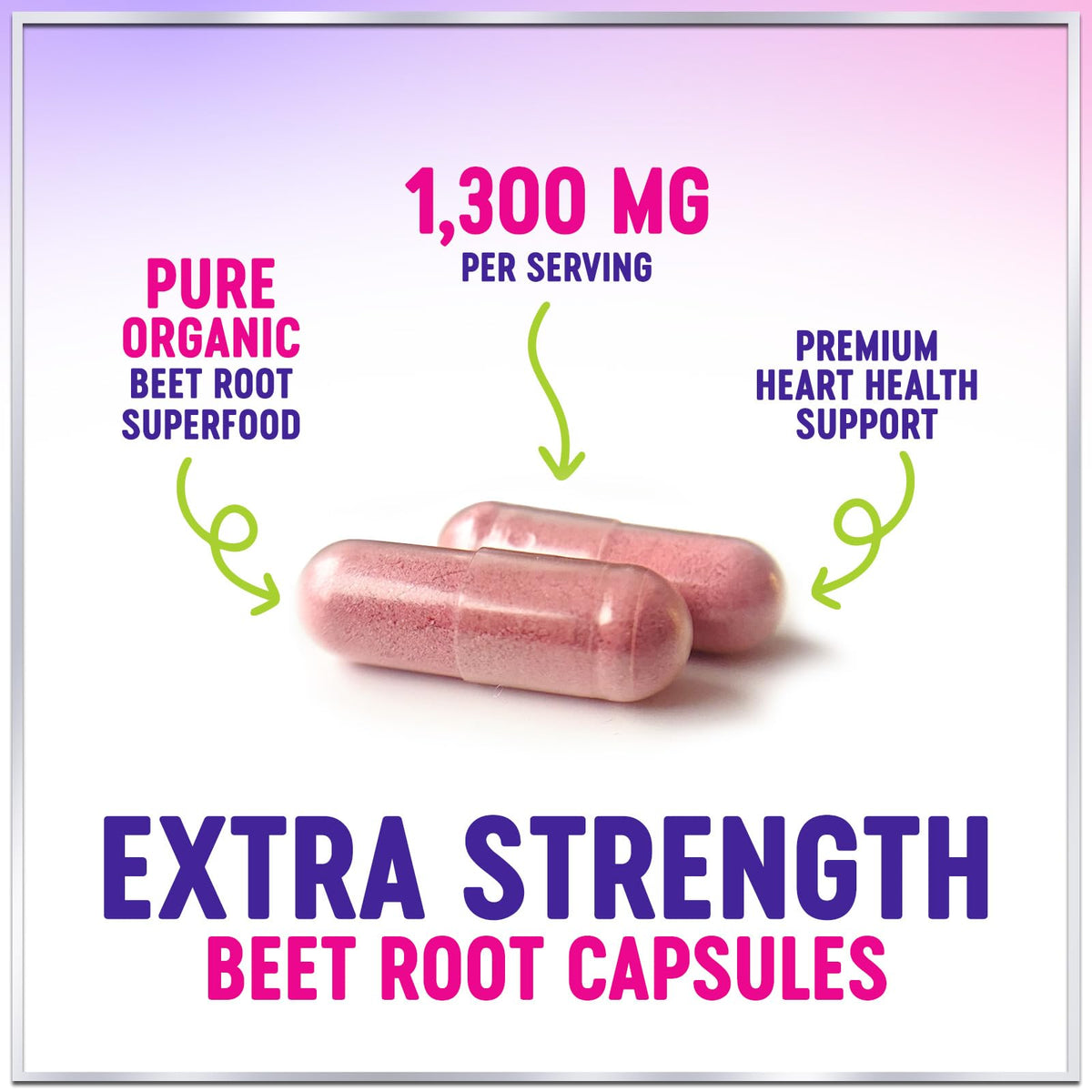 Organic Beet Root Capsules 1300mg 60 Capsules I560