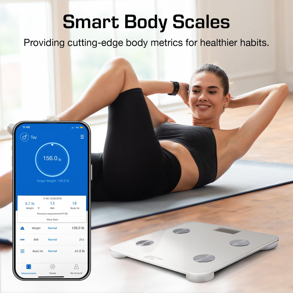White Digital Bathroom Bluetooth Scale S159426