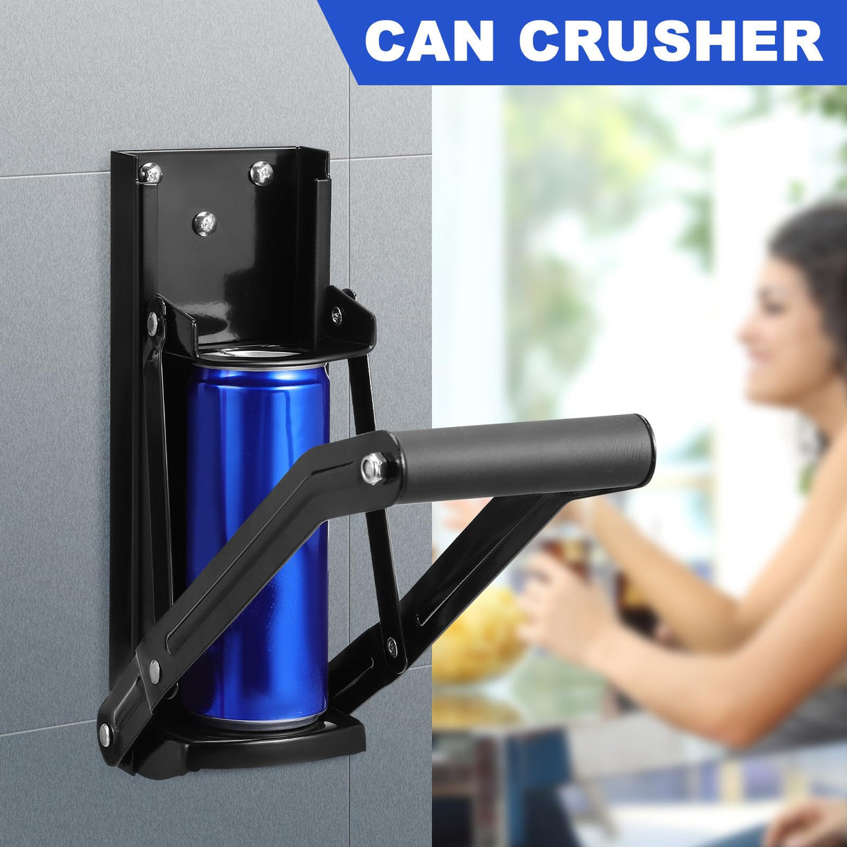 Wall Mounted Stainless Steel Can Crusher with Bottle Opener P537