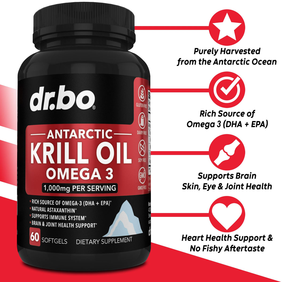 Krill Oil Omega 3 500mg 60 Softgels T47662