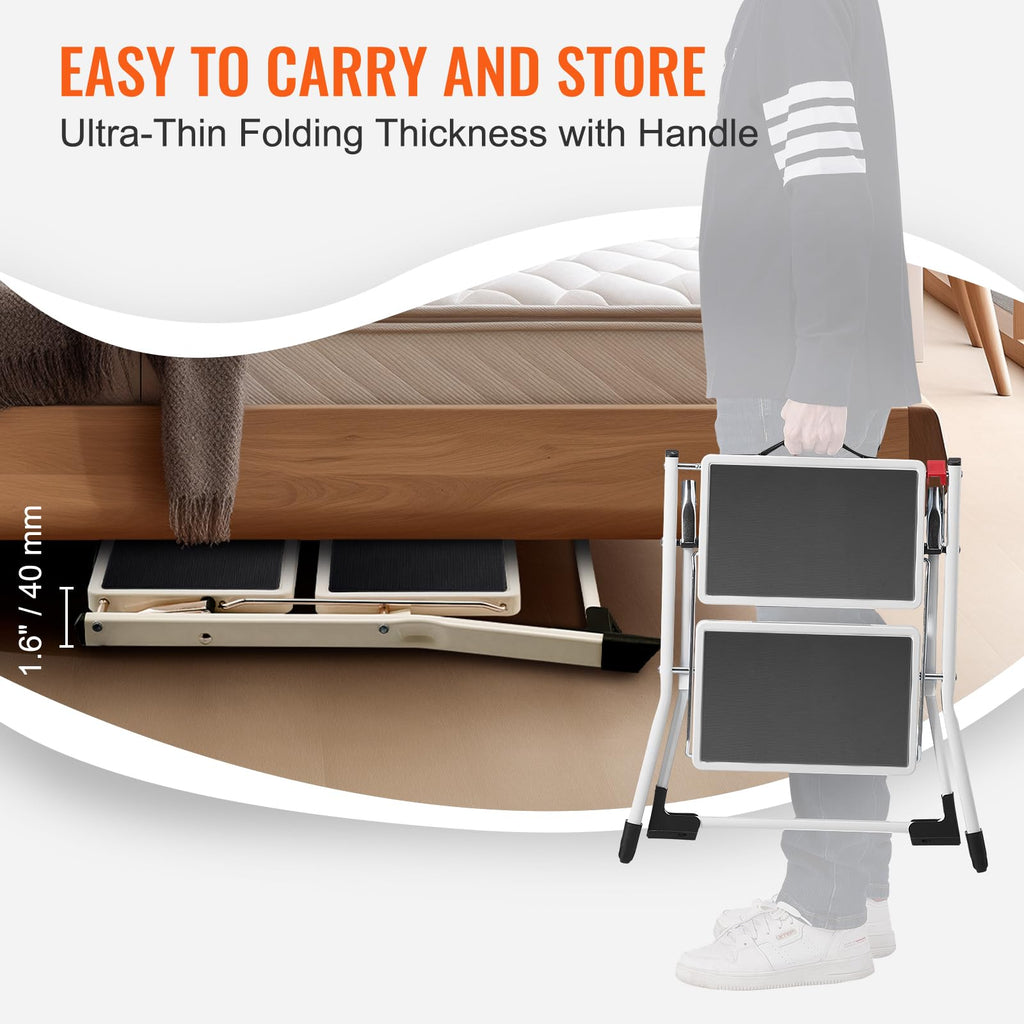 2-Step 330lbs Capacity Folding Steel Step Stool Z197739