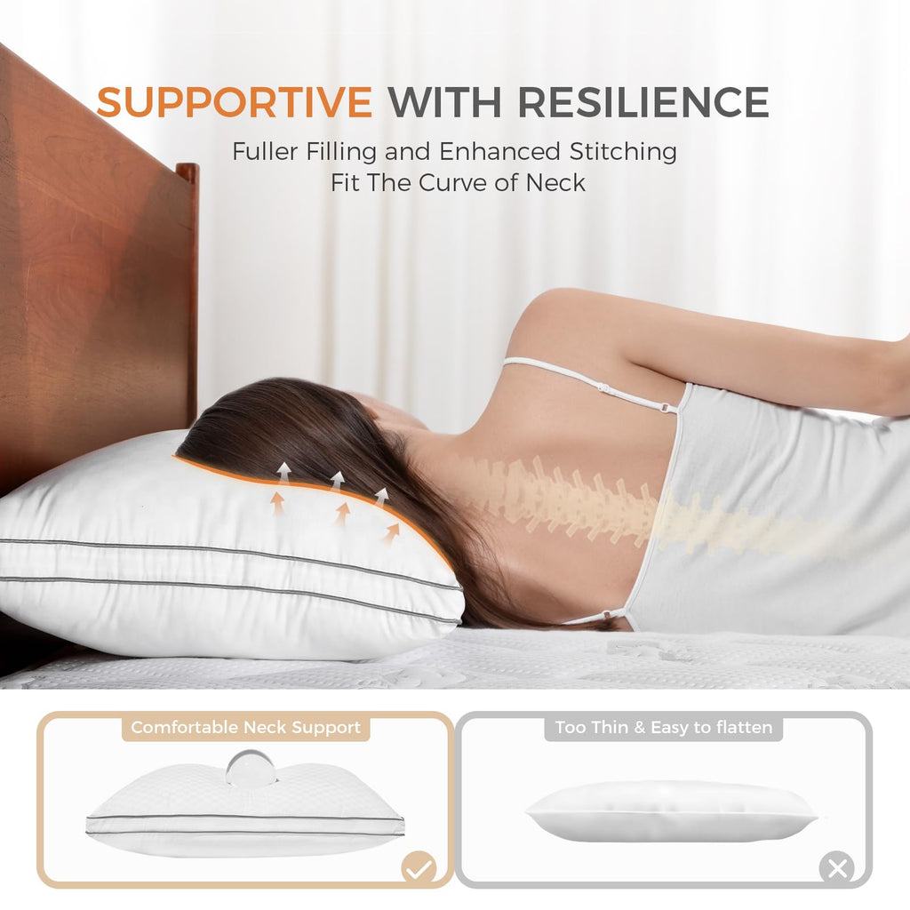 King Size Set of 2 Gusseted Bed Pillows V207732
