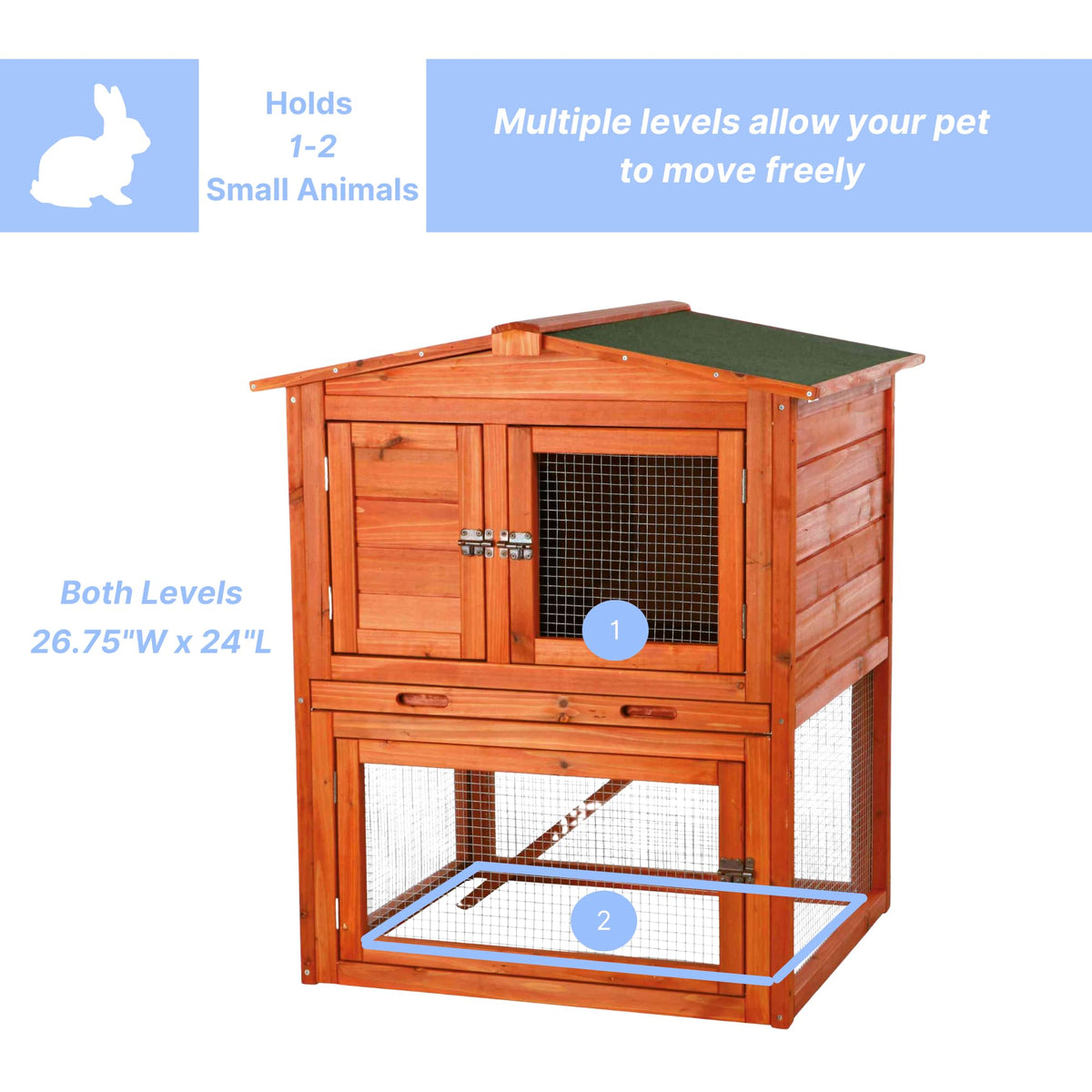 Outdoor Rabbit Hutch with Run N188
