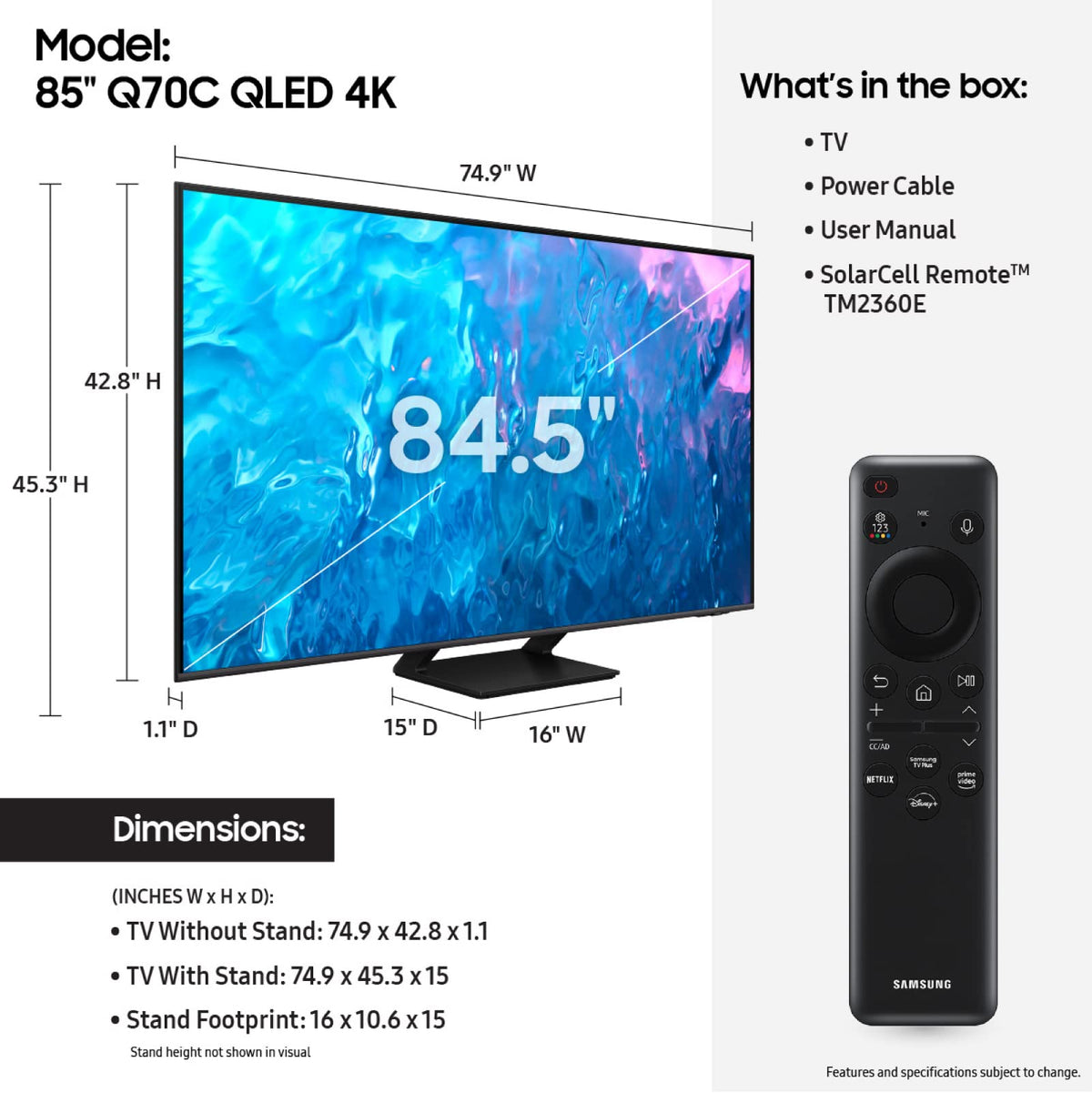 85-Inch QLED 4K Smart TV N65737