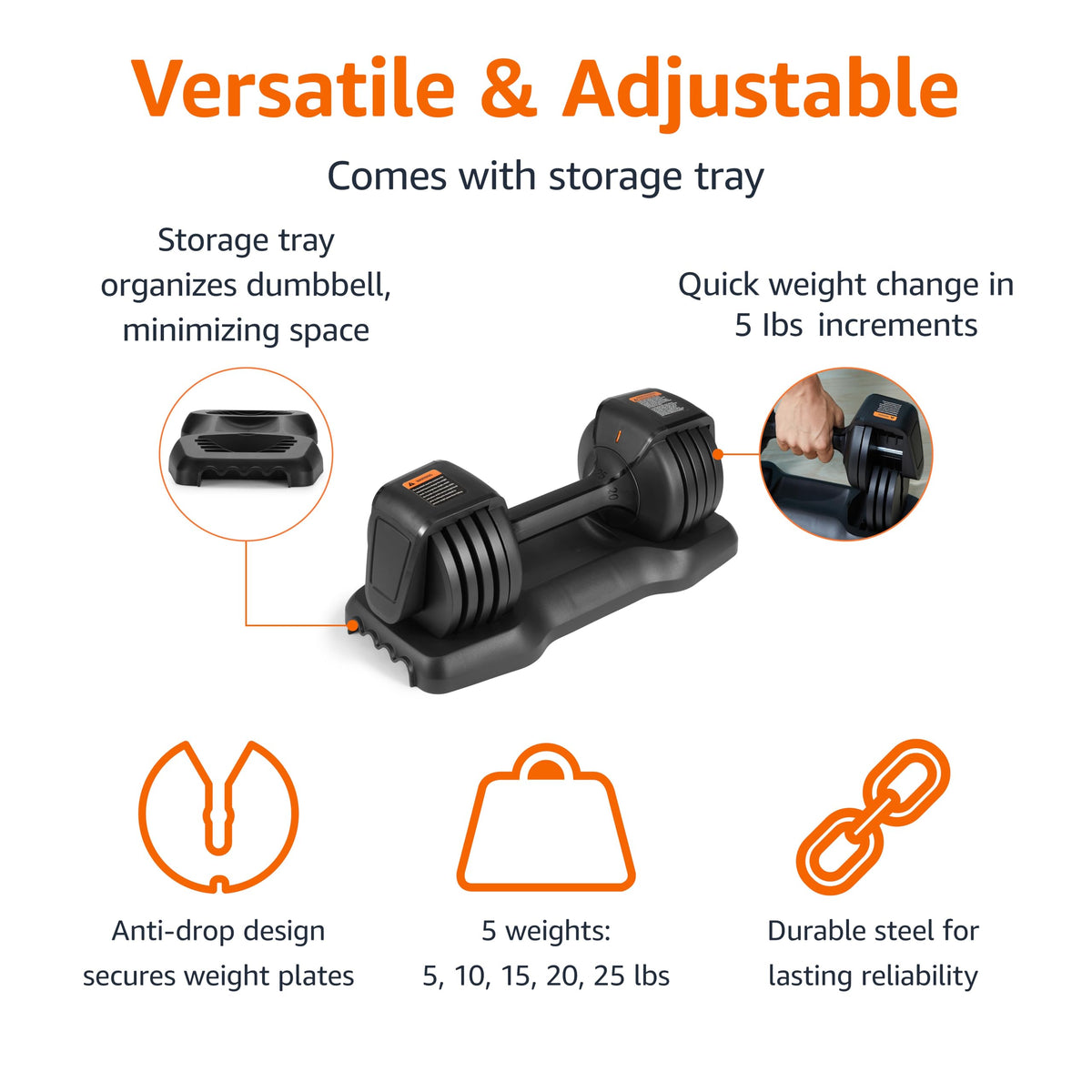 Adjustable Dumbbell, 25 lb I636437