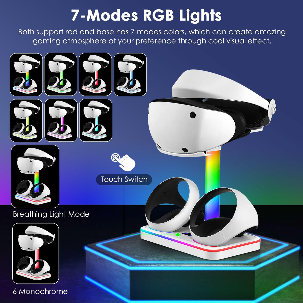 Charging Stand for PlayStation VR2 with Controller Charging Dock and Type-C Cable H290913