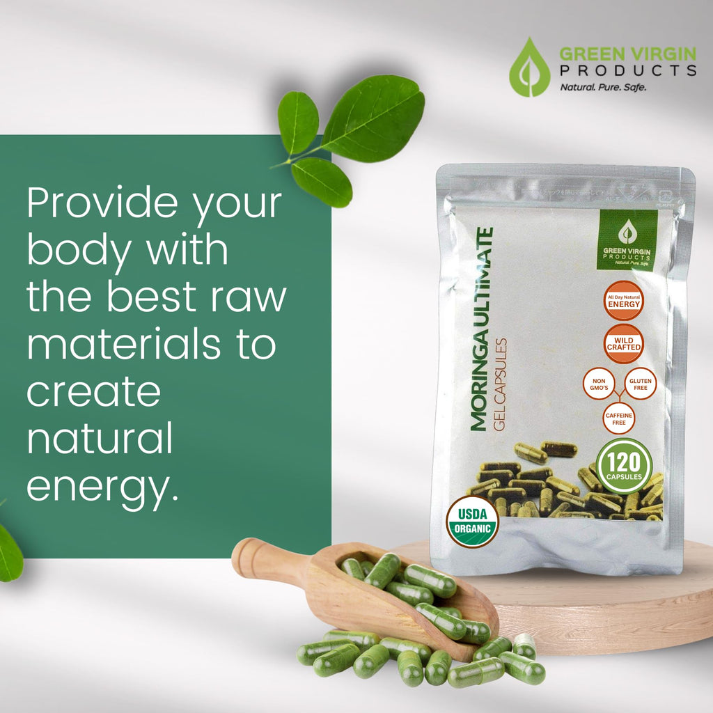 Organic Moringa Leaf Powder Vegan Capsules W28372
