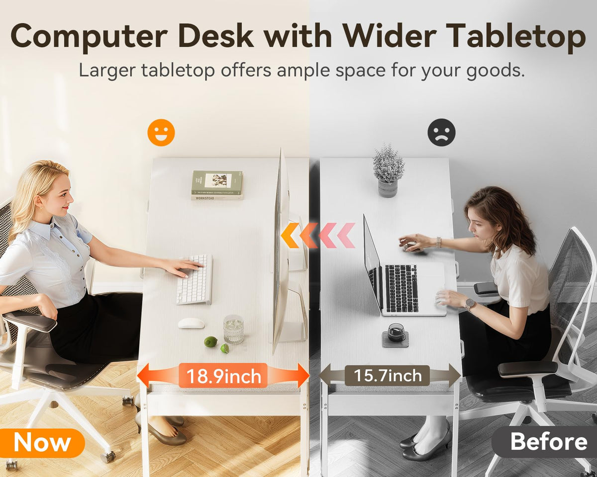 White Computer Desk with 6 Drawers G67626