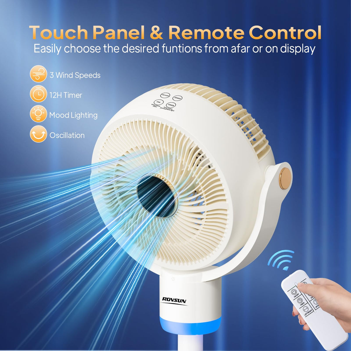 White Oscillating Pedestal Fan K6654