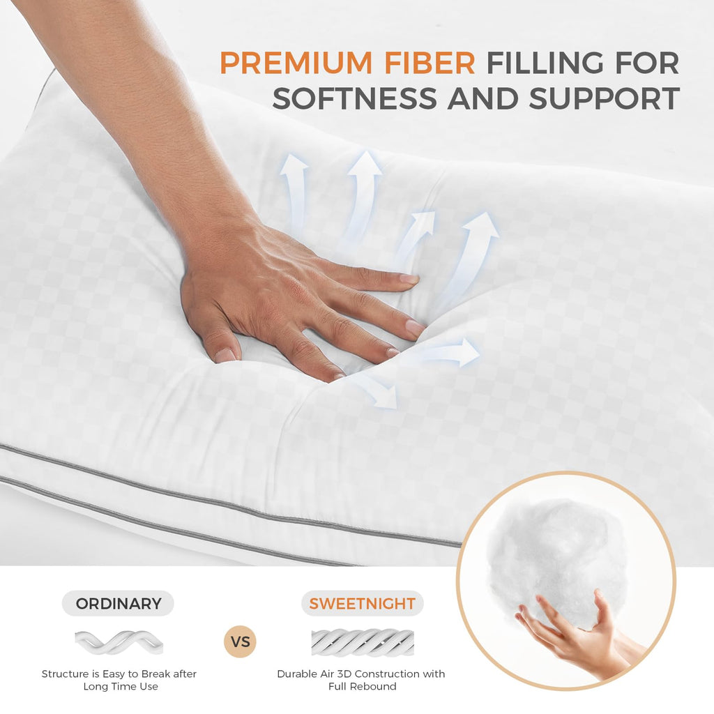 King Size Set of 2 Gusseted Bed Pillows V207732