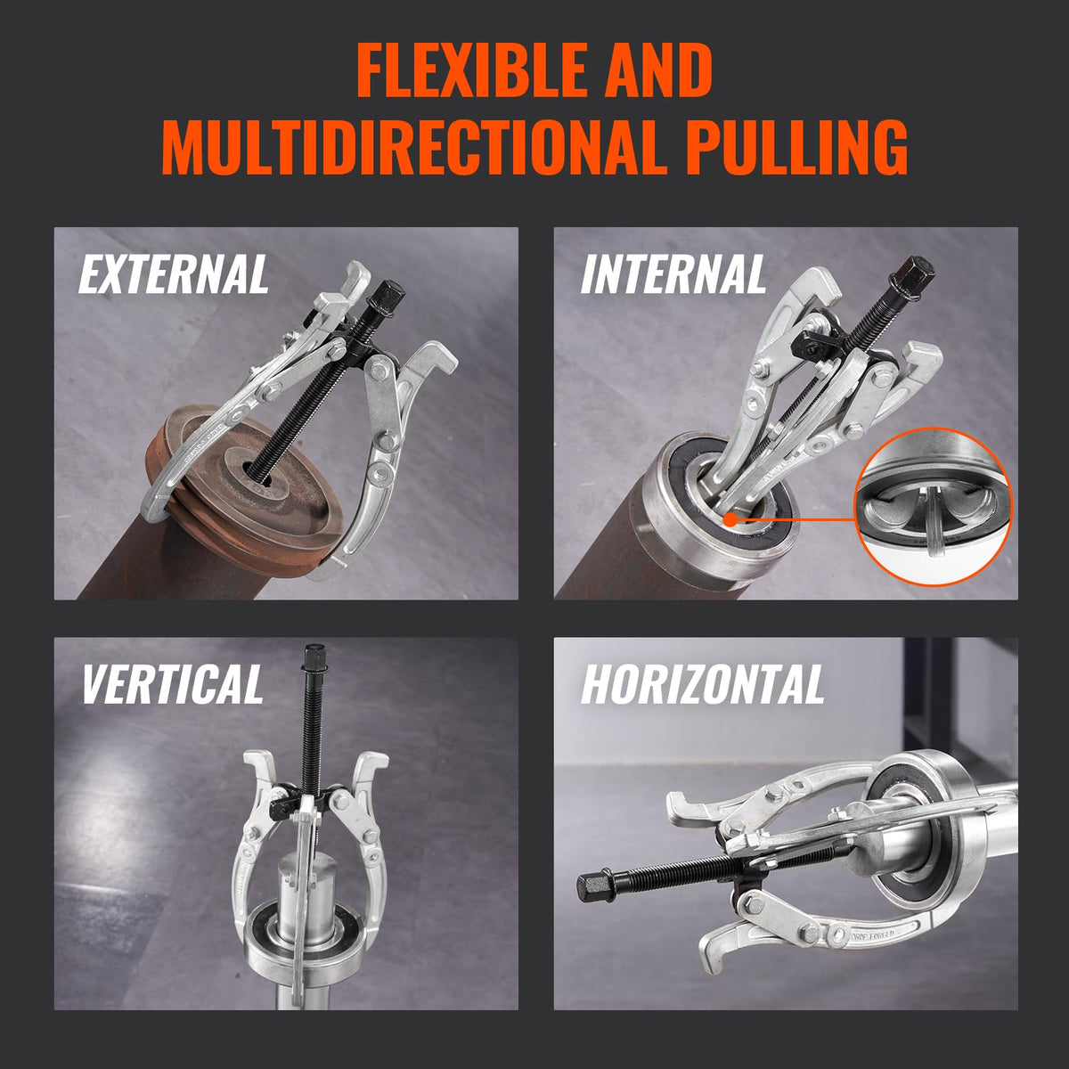3" 4" 6" 8" 4-Piece Gear Puller Set Z1017
