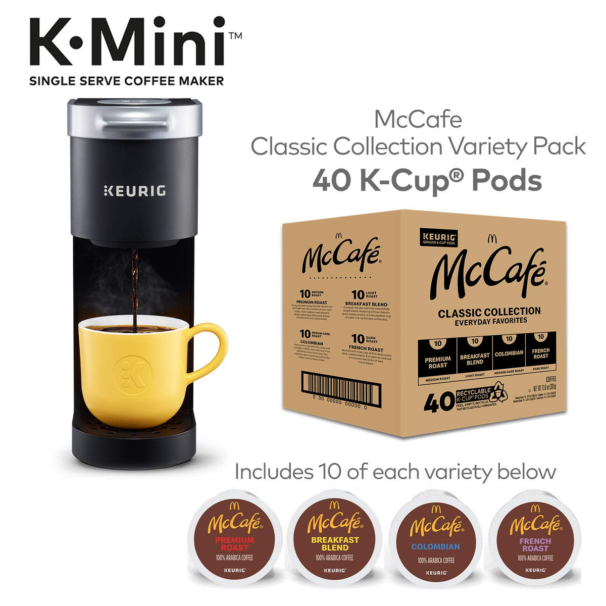 Single Serve K-Cup Pod Coffee Maker, Black, 40 Count J864