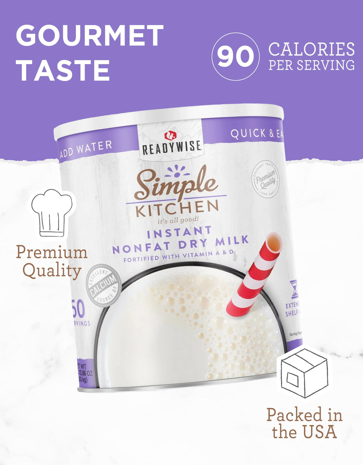 Instant Nonfat Powdered Milk 50 Servings Q4063