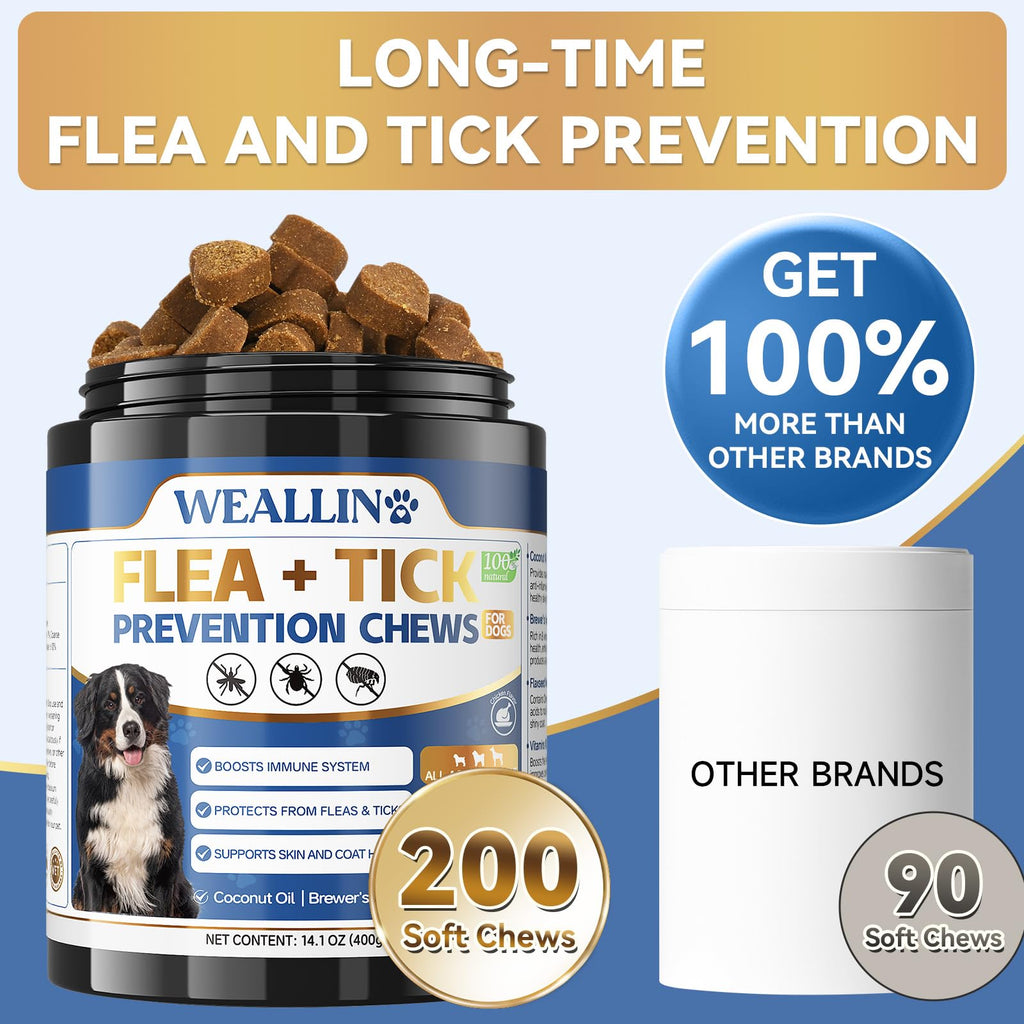 Flea and Tick Prevention for Dogs, 200 Chews T58151