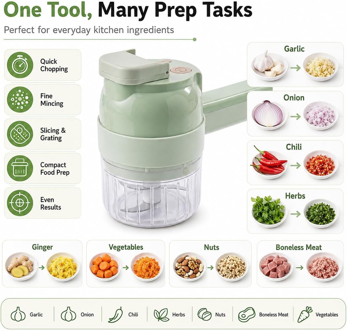 4 in 1 Handheld Electric Vegetable Chopper J445142