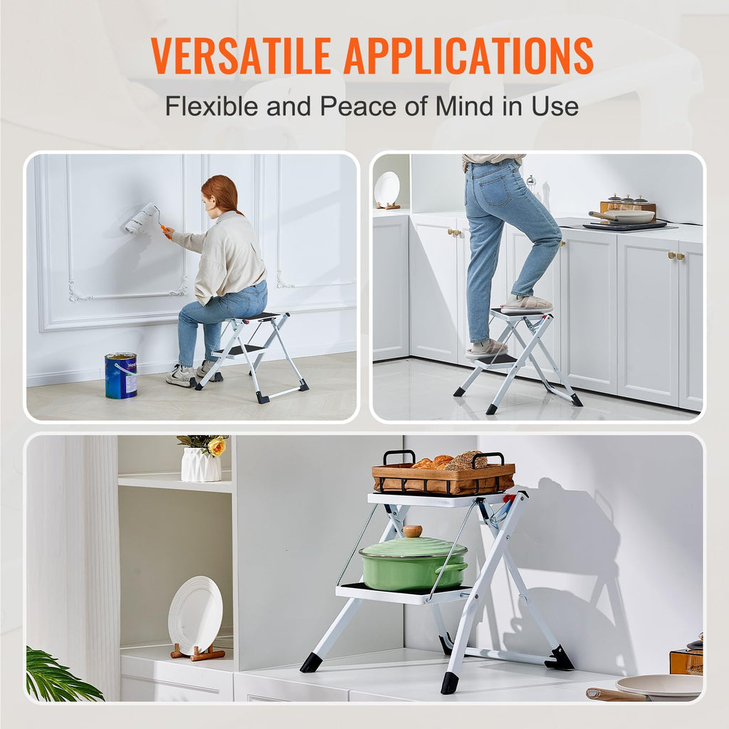 2-Step 330lbs Capacity Folding Steel Step Stool Z197739