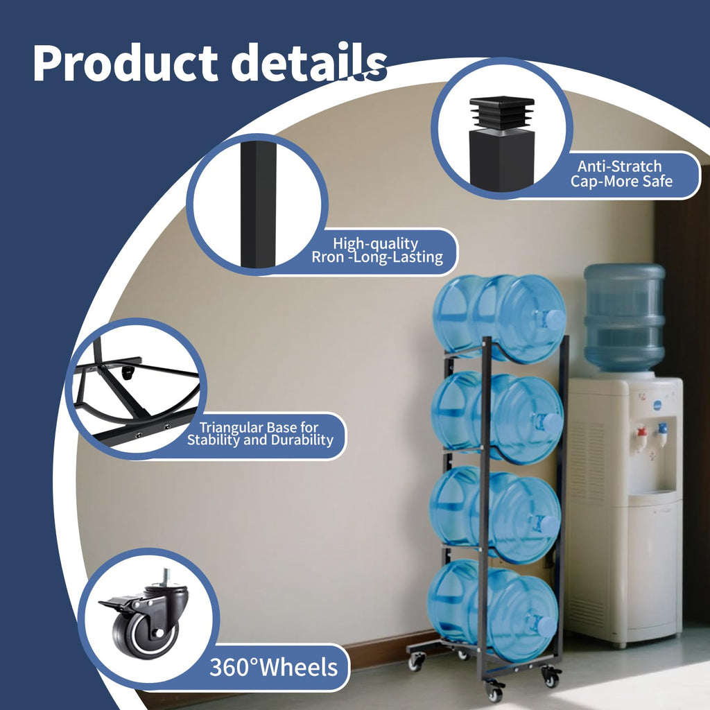 5 Gallon Water Jug Holder with 4 Wheels J293354