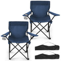 2-Pack Foldable Camping Chairs with Cup Holder, Carry Bag E248