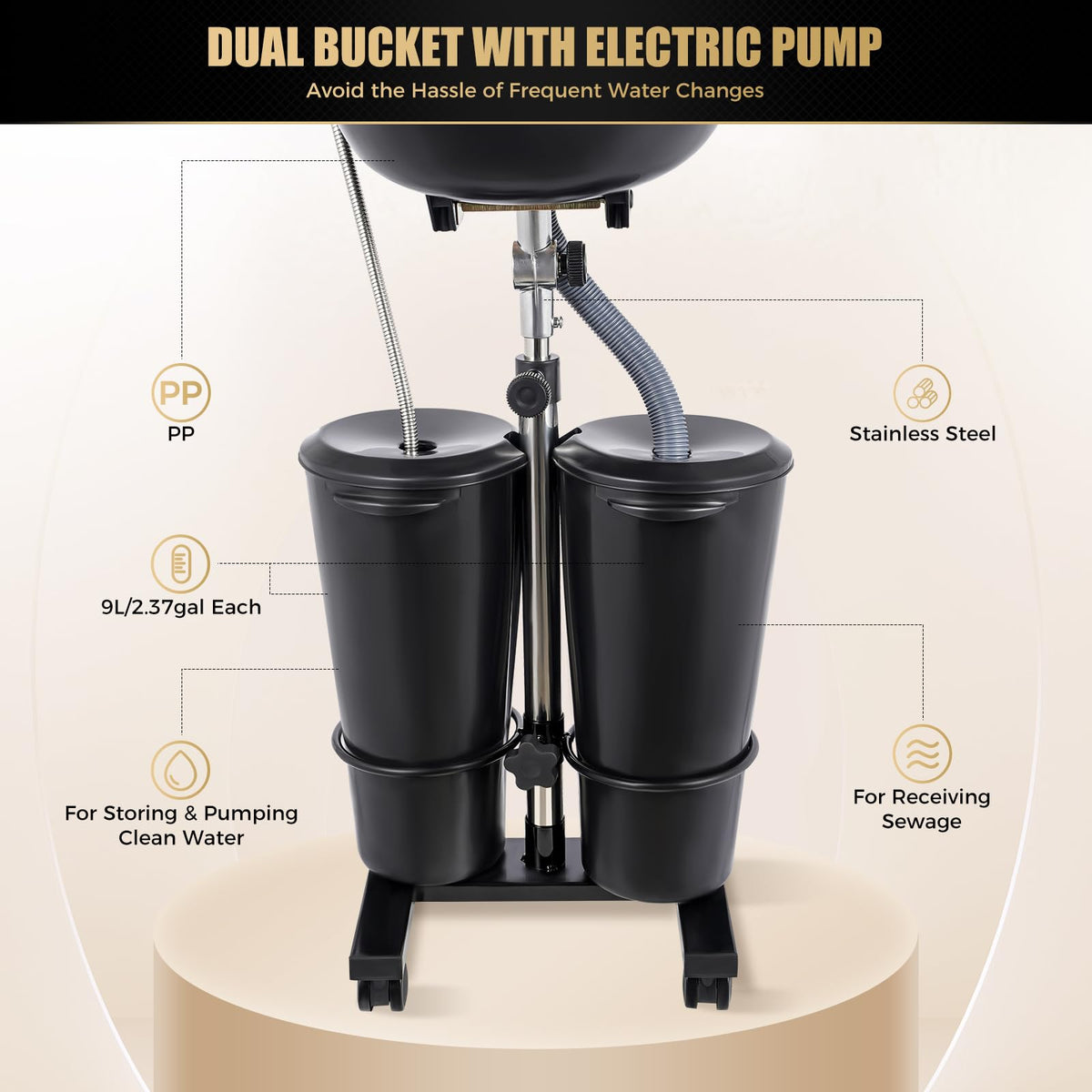 Portable Height Adjustable Shampoo Bowl G8835