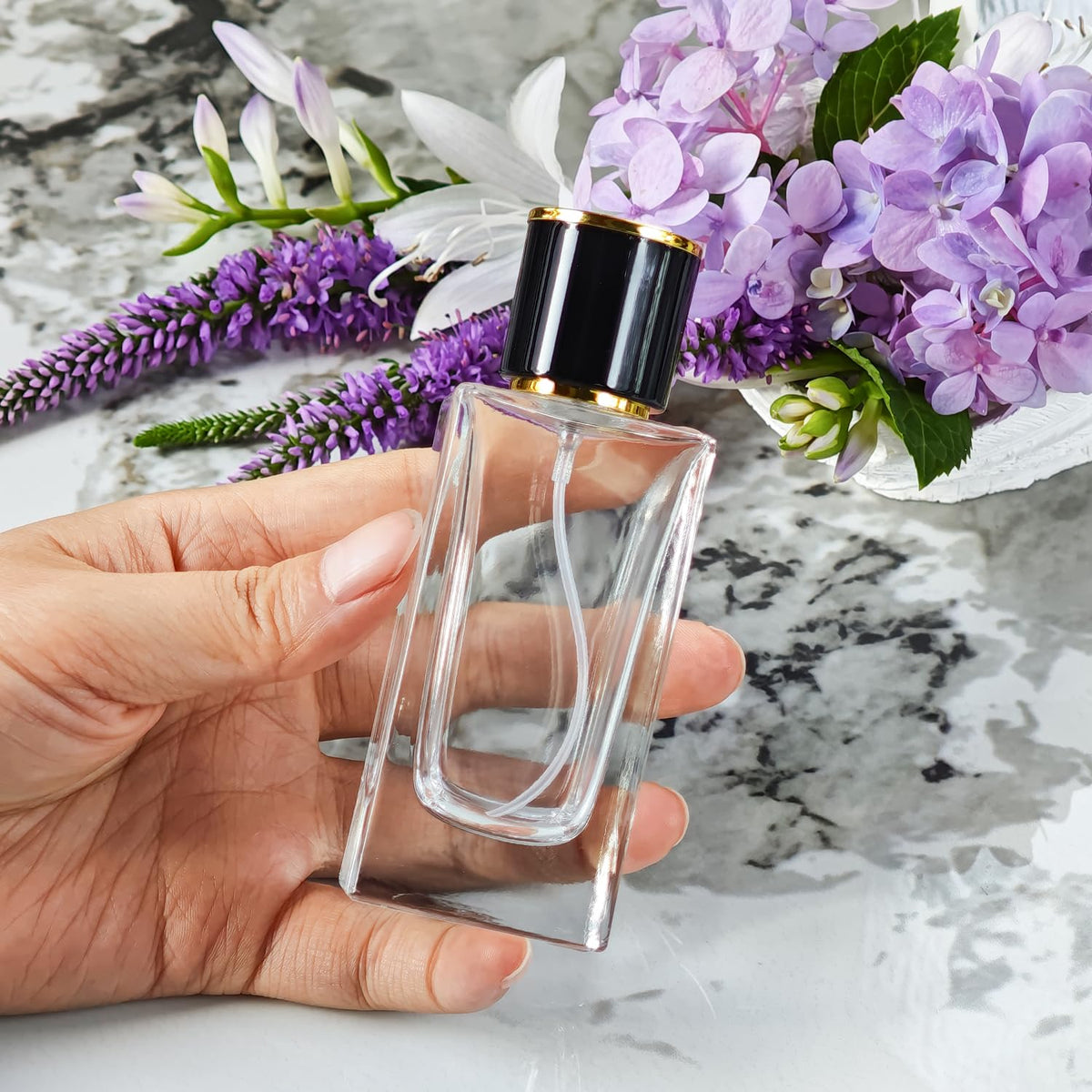2 Pack 50ml Glass Spray Perfume Bottle Atomizer F2231