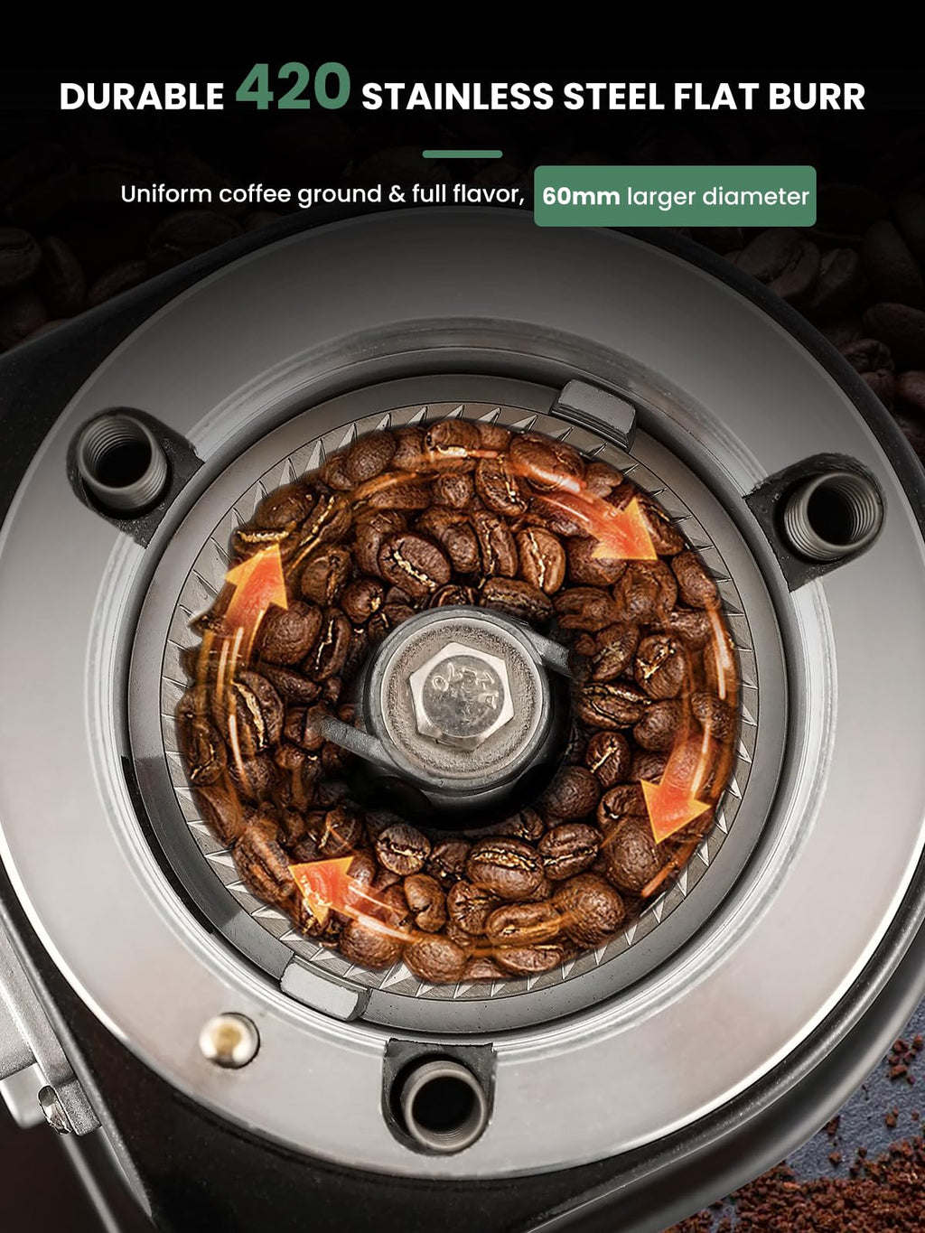 60mm Flat Burr Coffee Grinder L478
