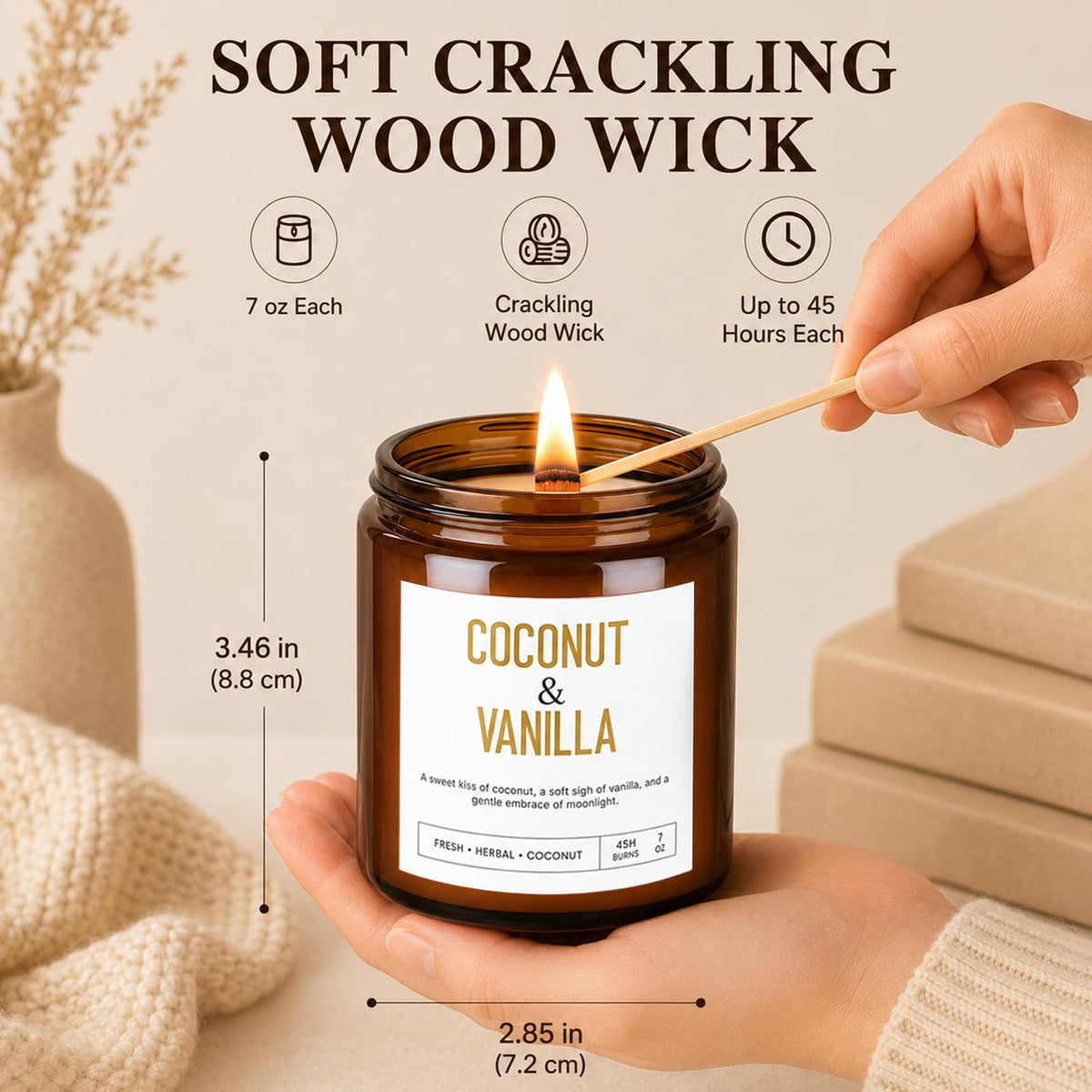 4 Pack Scented Candle Set with Wooden Wick I74291