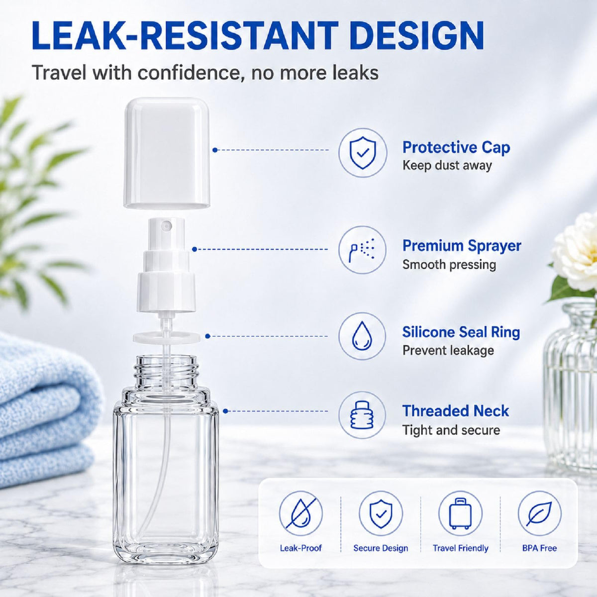 2 Pack 2.7oz Fine Mist Spray Bottles D38379