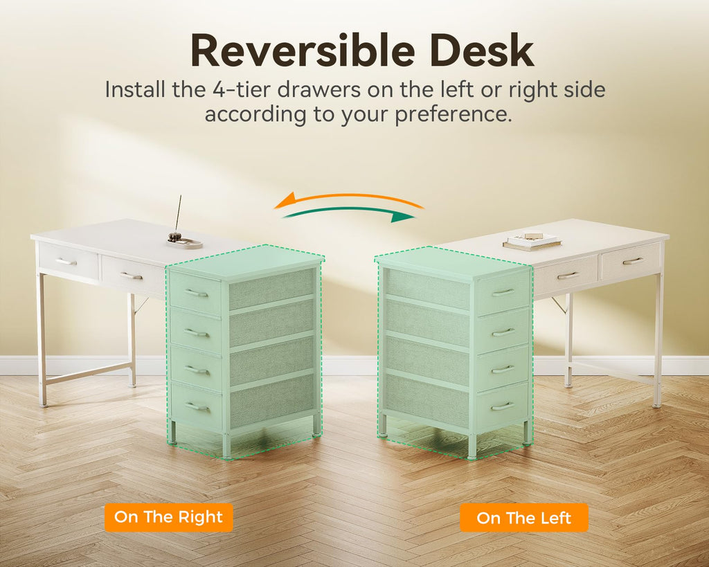 White Computer Desk with 6 Drawers G67626