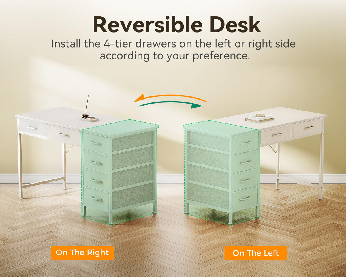 White Computer Desk with 6 Drawers G67626