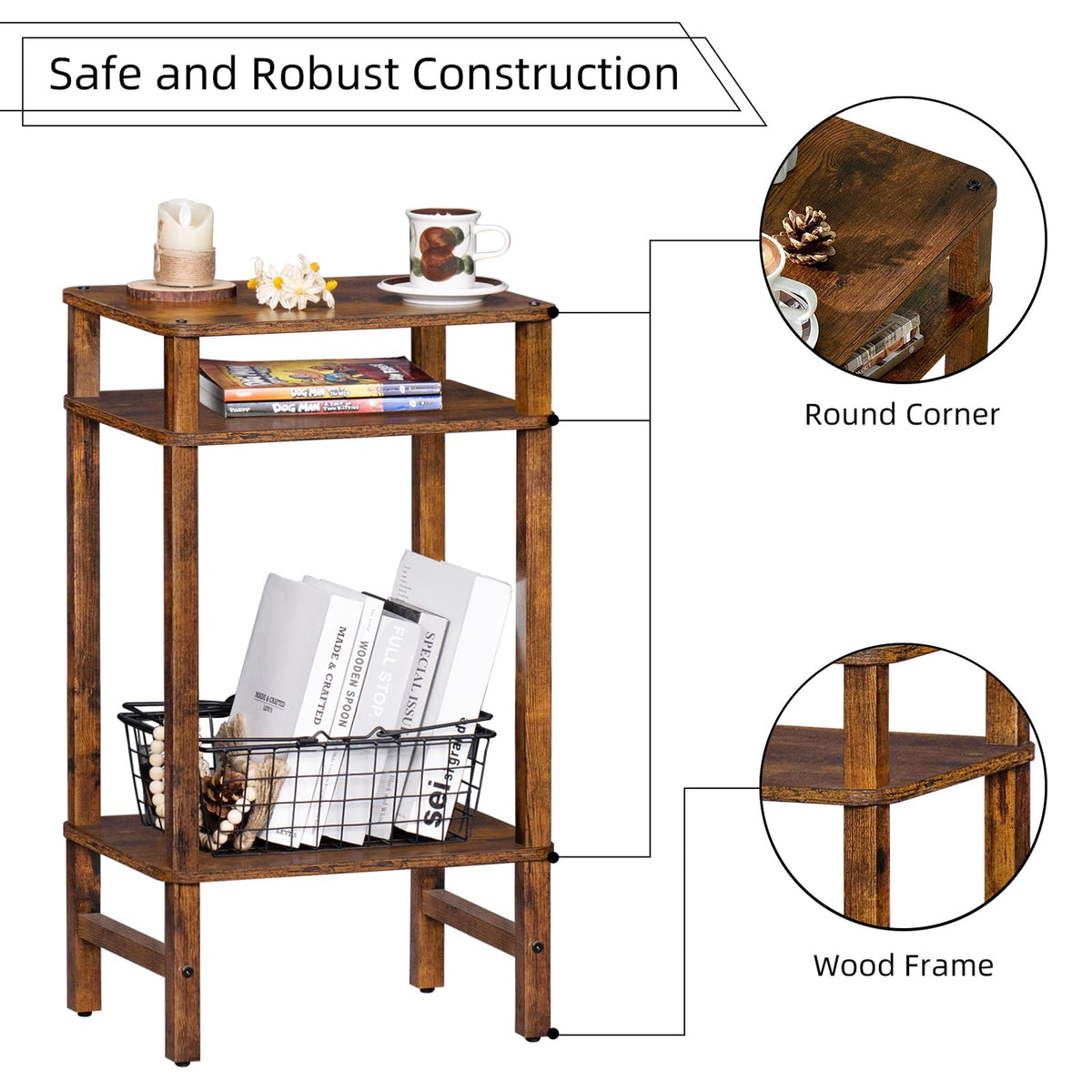 Brown Industrial End Tables S650280
