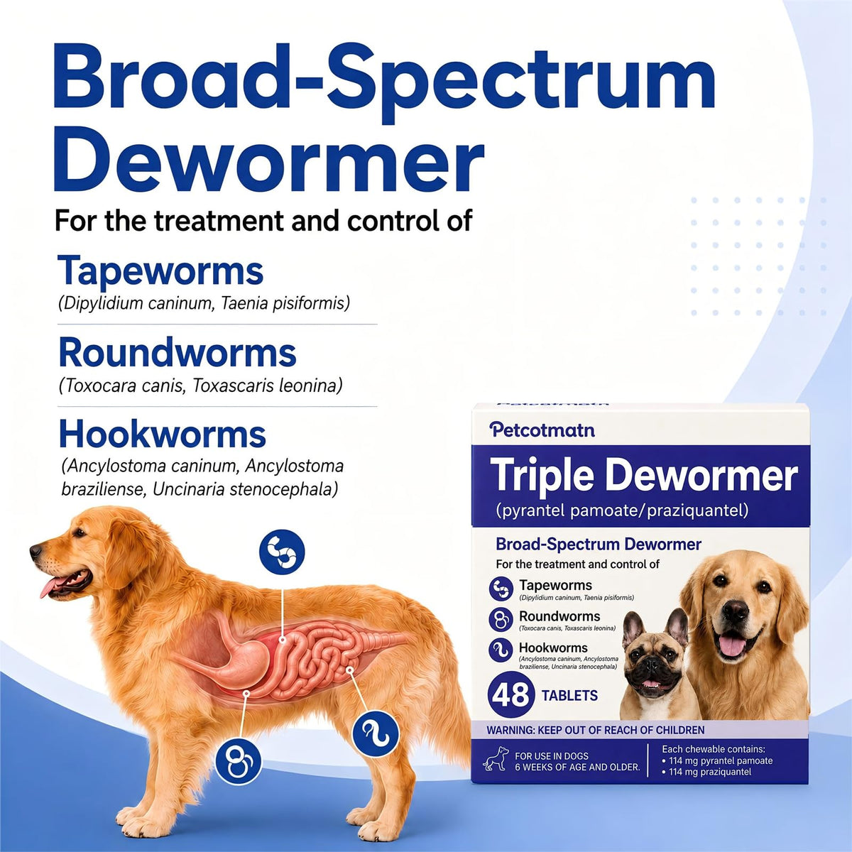 Dog Dewormer Tablets 48 Count L658