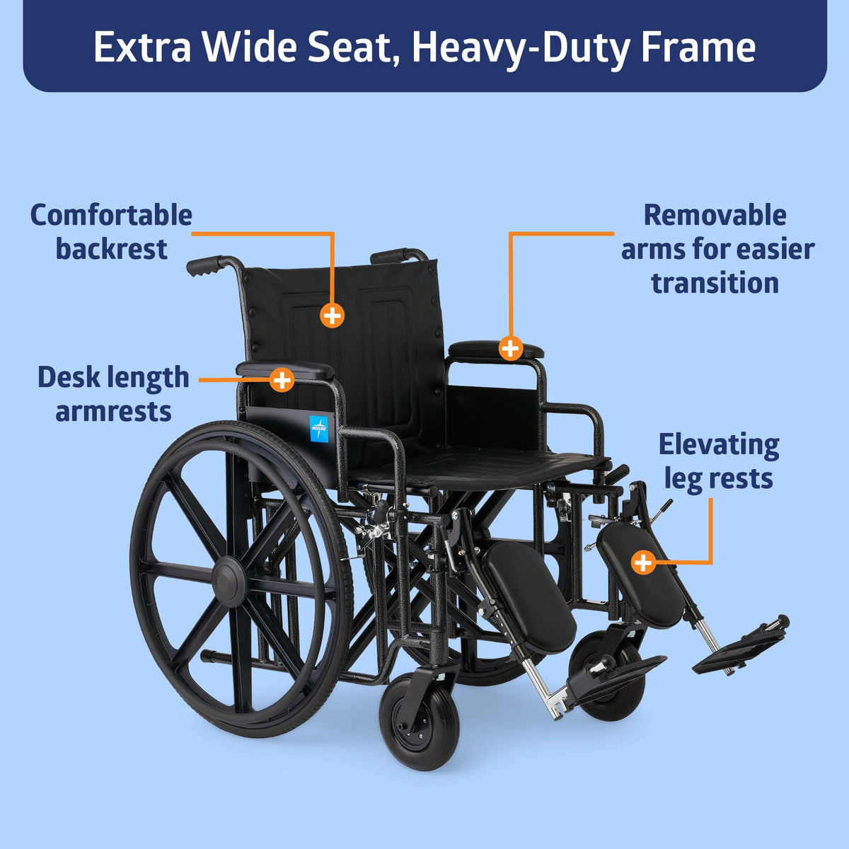 Extra-Wide Bariatric Wheelchair with 22" Wide Seat Z214
