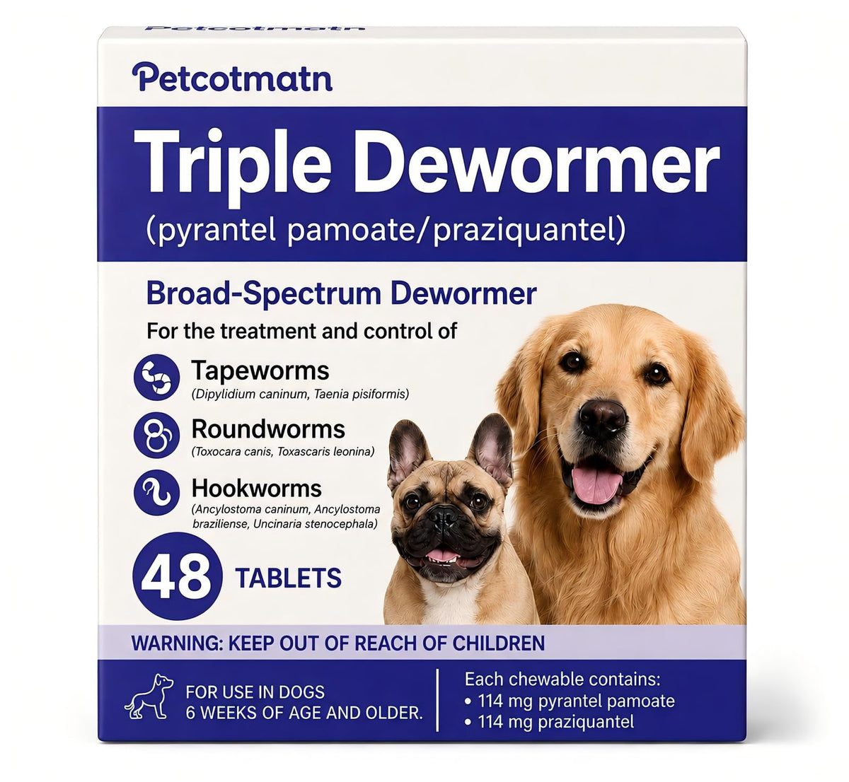 Dog Dewormer Tablets 48 Count L658