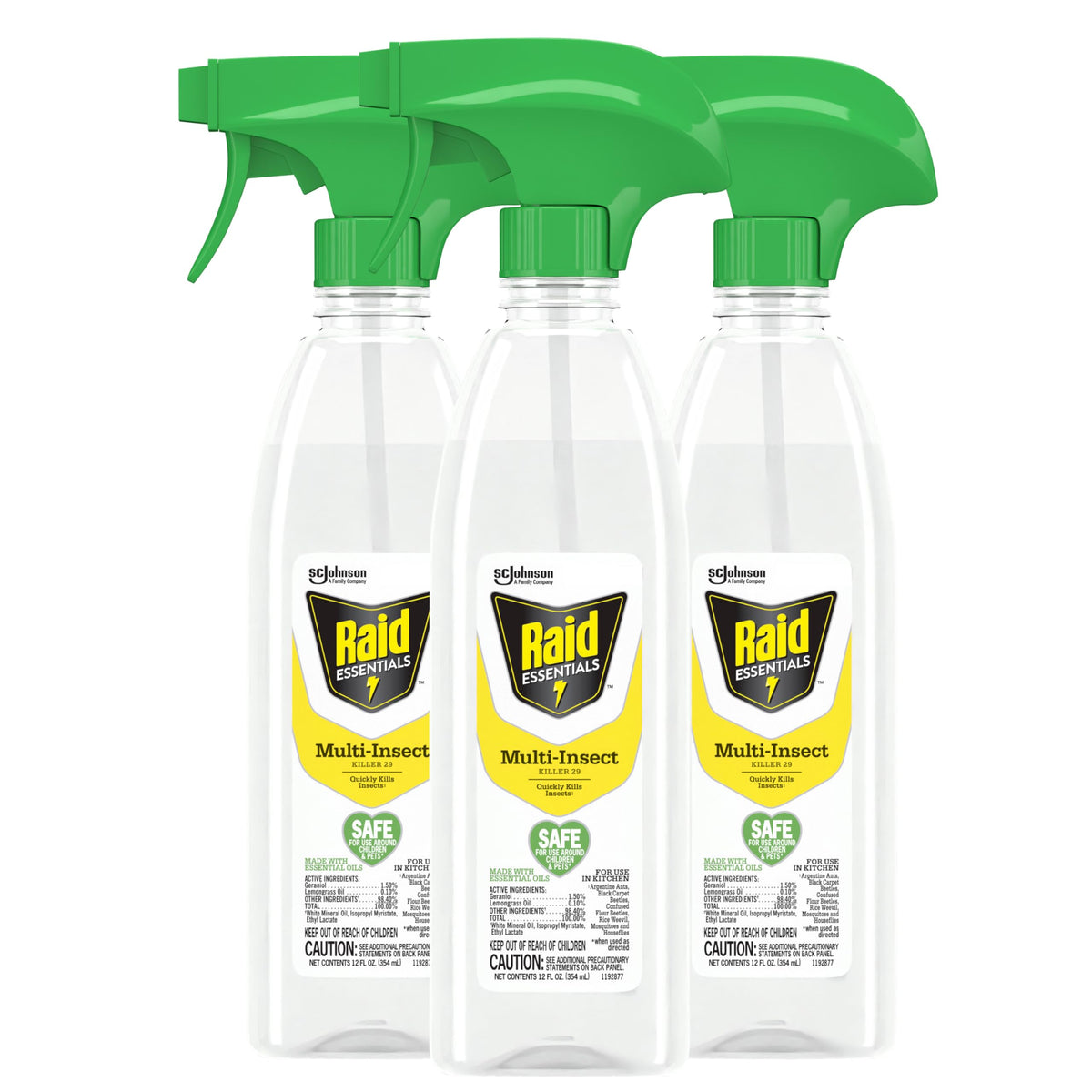 Multi-Insect Killer Spray Bottle 12 oz (Pack of 3) D731