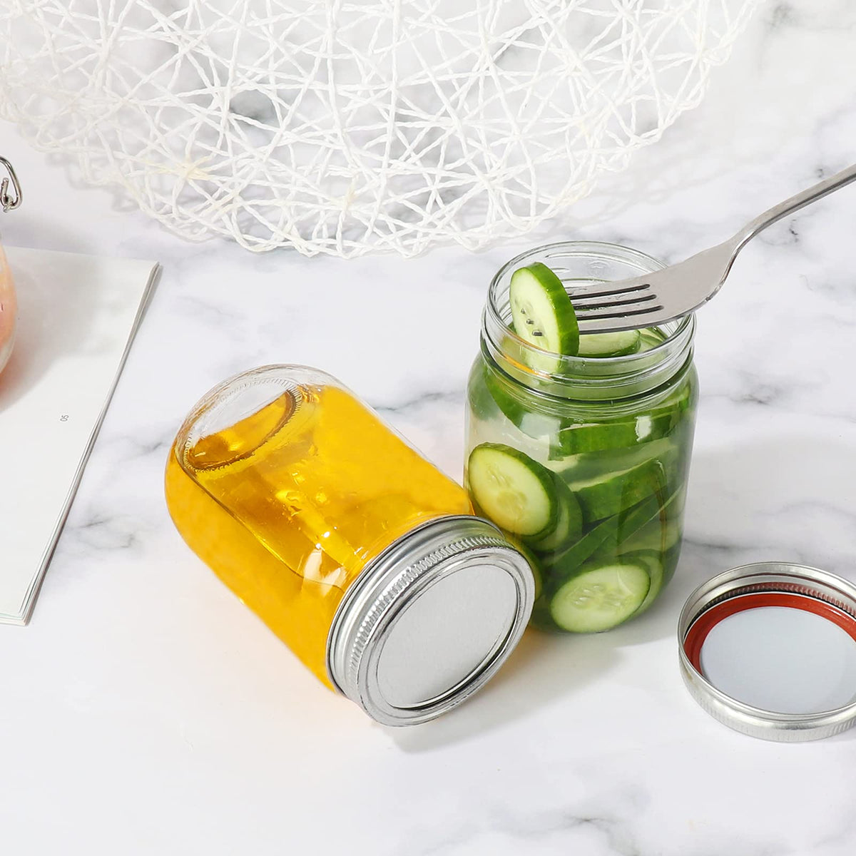 12 oz Glass Mason Jar, 20 Pack Canning Jars with Lids K650